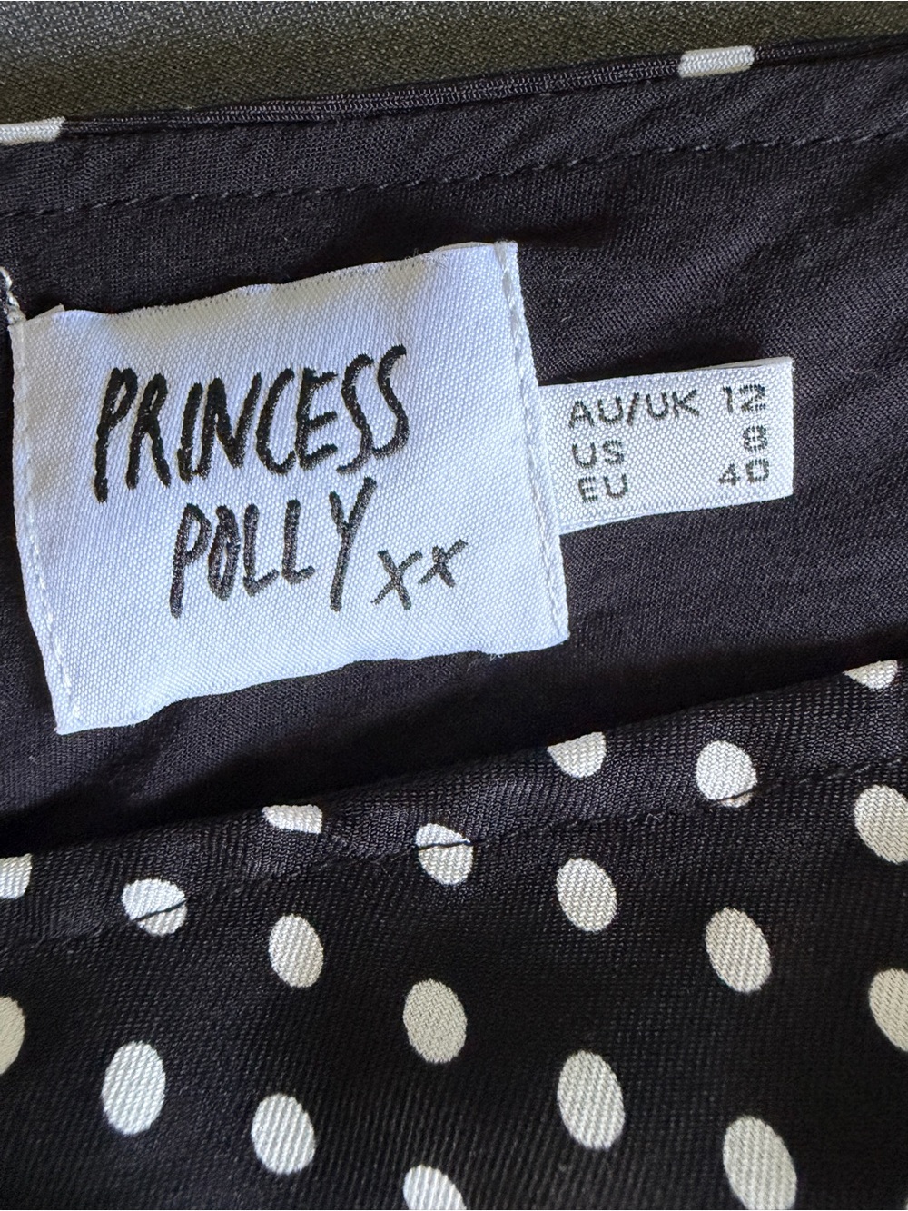 Princess Polly Nellie Classic Black Polka Dot Mini Dress, Size 8 - Picture 7 of 10